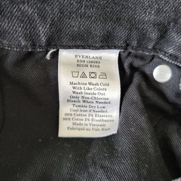 NWOT Everlane high rise jean in washed black - Picture 6 of 7